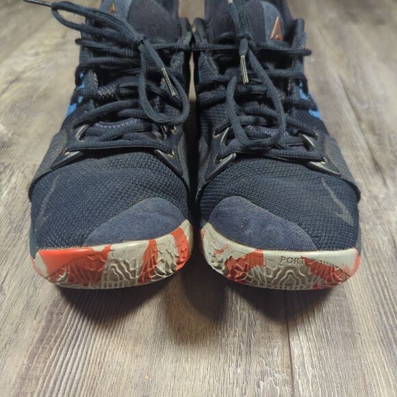 Nike Men's PG 2 Home AJ2039-400 Black Blue Basketball Shoes Sneakers Size 8 - Picture 3 of 13